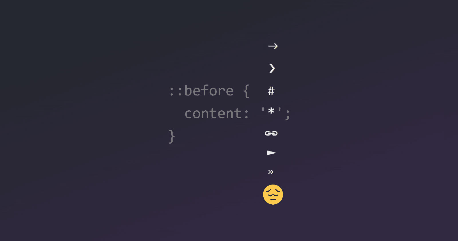 Using text symbols in pseudo-elements accessibly